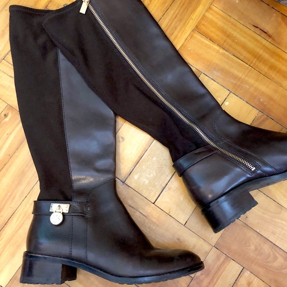 Michael Kors Shoes - Michael Kors Hamilton Stretch Brown Riding Boots